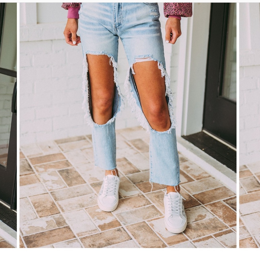 Distressed jeans